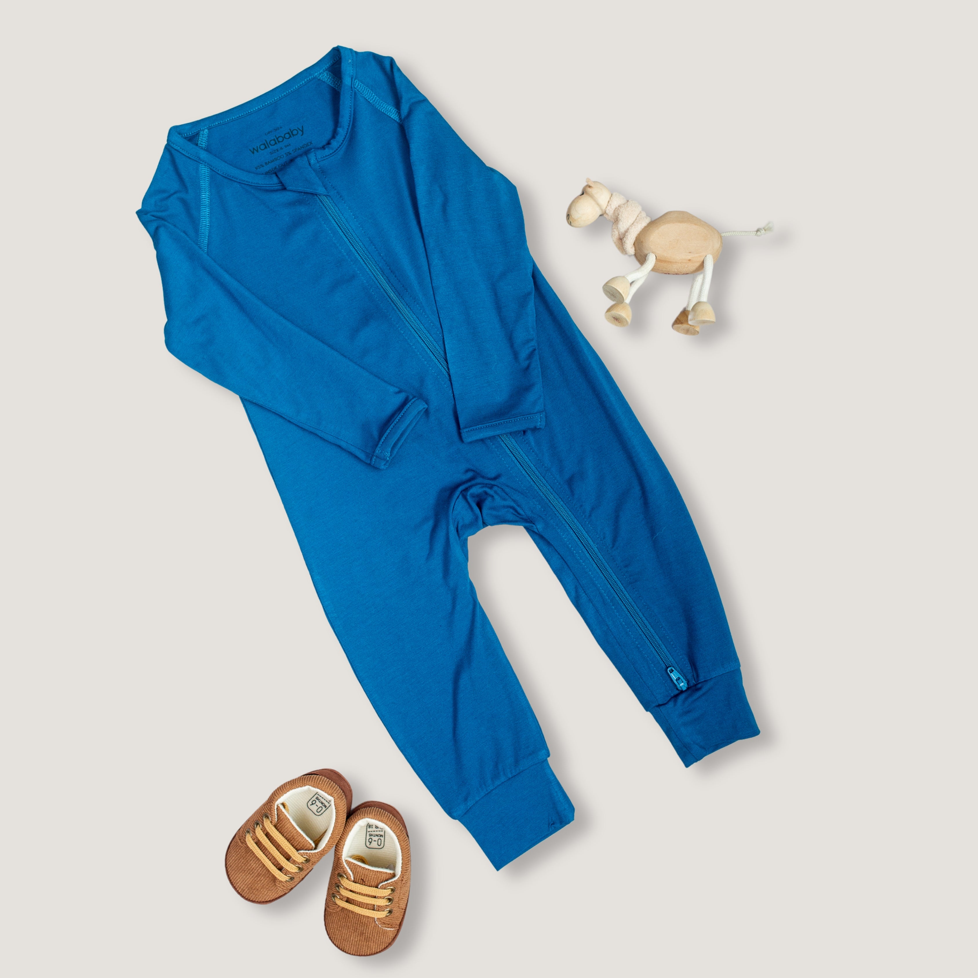 UPF 50+ Bamboo Romper Peacock Blue