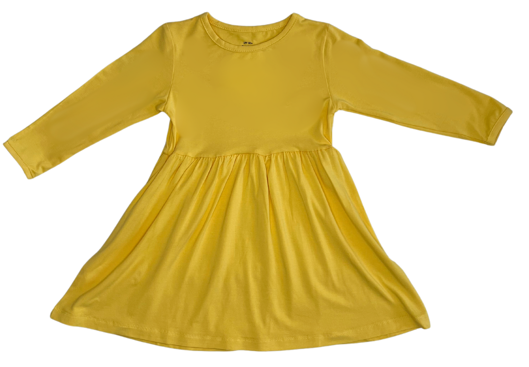 UPF 50+ Bamboo Kids Dress Sunflower