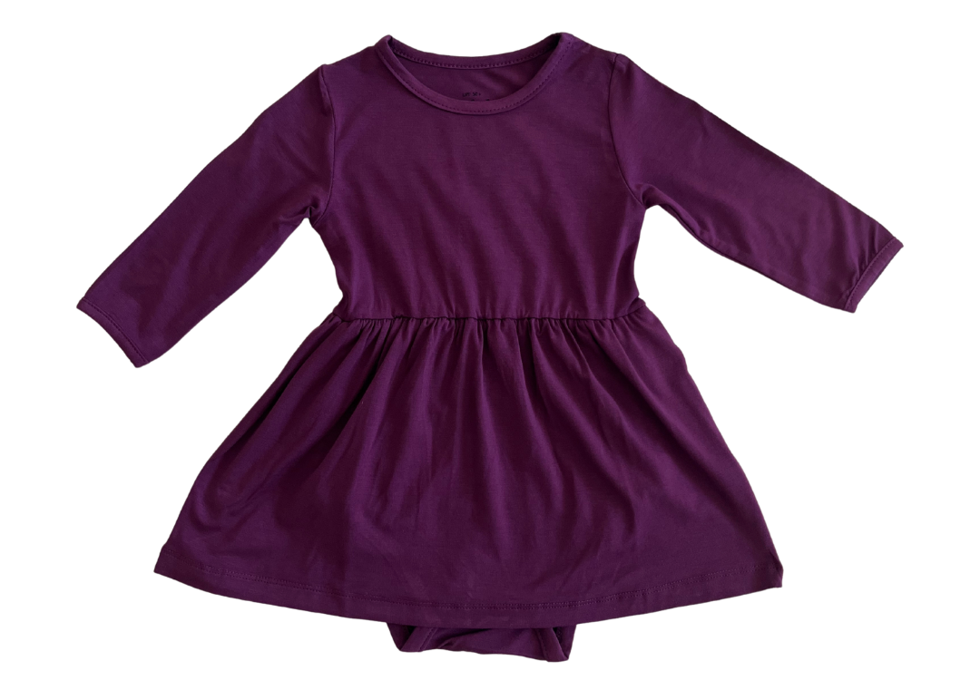 UPF 50+ Bamboo Baby Dress Plum