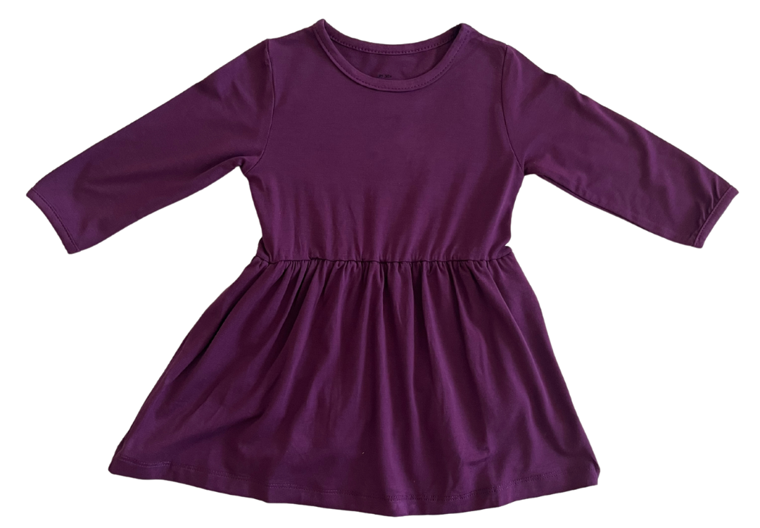 UPF 50+ Bamboo Kids Dress Plum